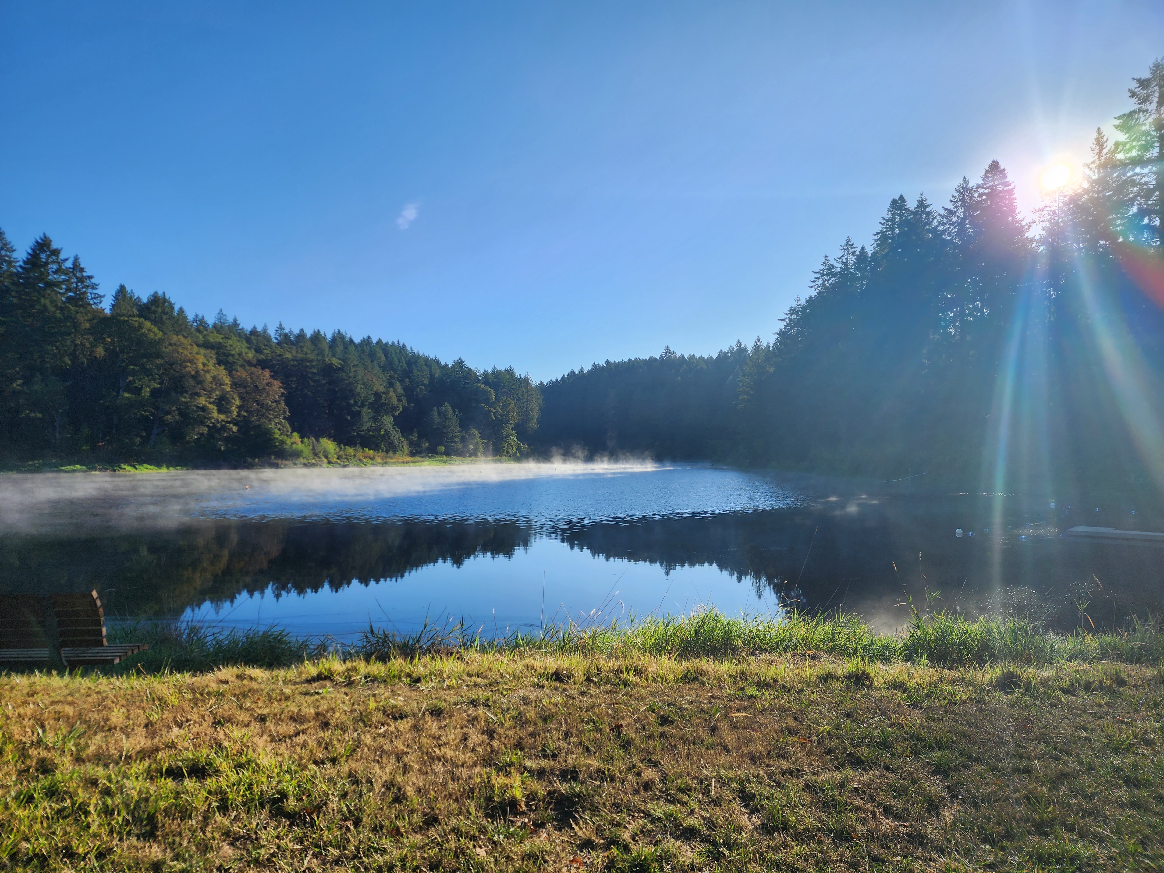 Tilikum Lake on a sunny morning
